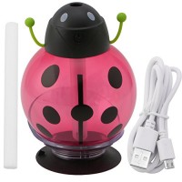 Zjzhao Ladybug Aromatherapy Mini Beatles Cool Mist Humidifier Aroma Oil Diffuser USB Portable Air Diffuser Purifier Atomizer with LED Light Automatic Rotation Car Home Baby (Red) - B01N4GGRFU